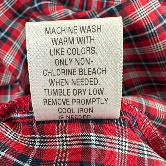 Croft & Barrow Men's XXL Long Sleeve Easy Care Button Up Shirt Red Plaid New - Picture 6 of 10